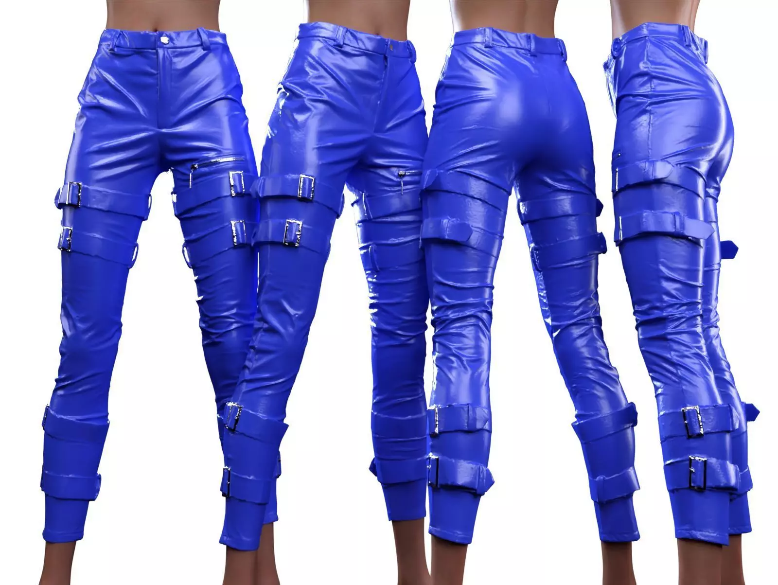 Belted Vinyl Pants 3D model