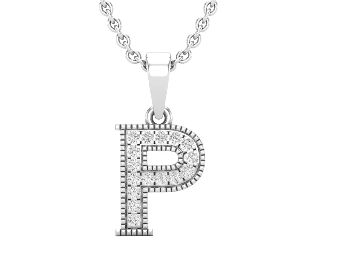 Alphabet - P Diamond pendant 3D print model