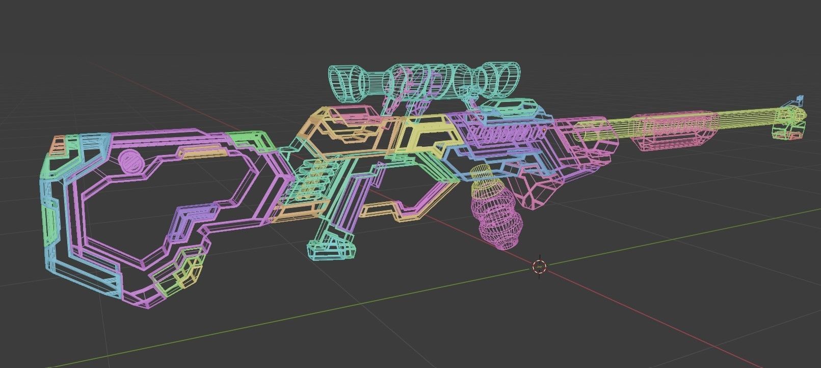 Sci-Fi Gas Powered Rifle Low-poly 3D model_3
