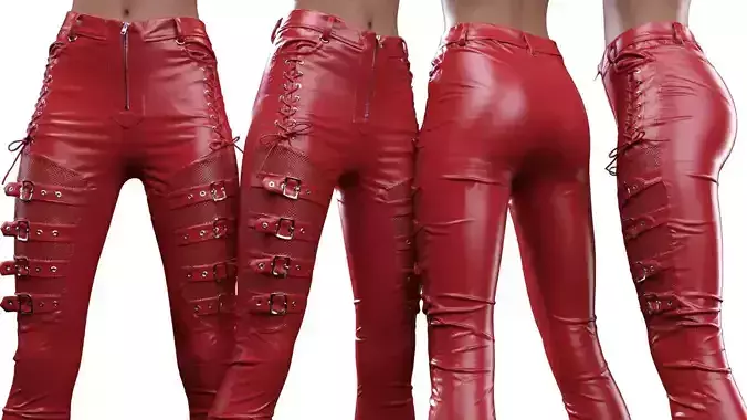 Bows And Lace Vinyl Pants 3D model