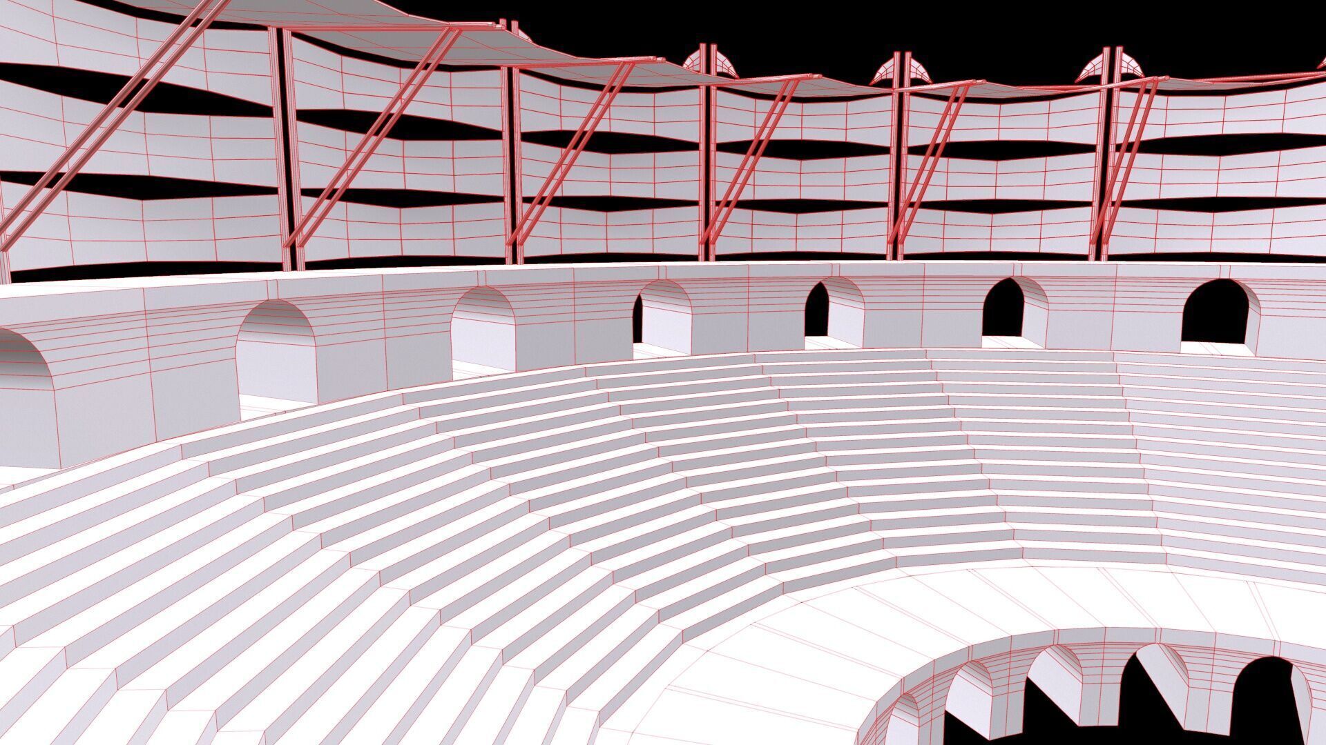 Arena Gladiators Low-poly 3D model_17