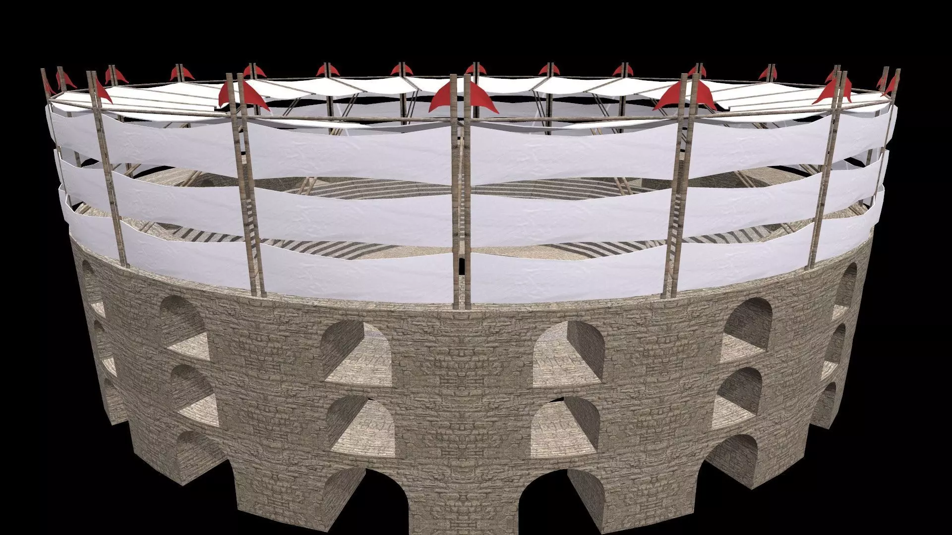 Arena Gladiators Low-poly 3D model_0