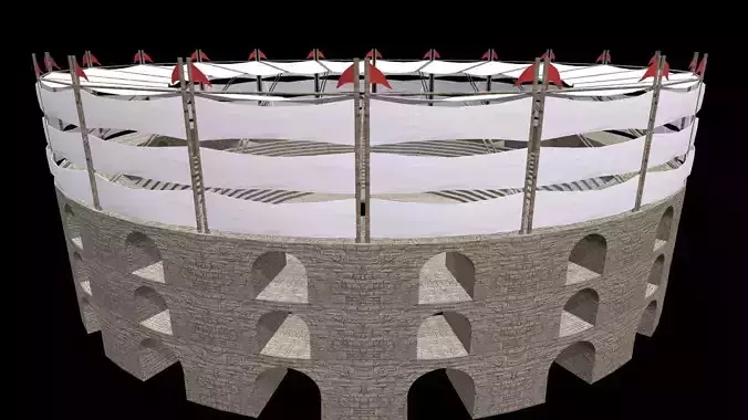 Arena Gladiators Low-poly 3D model