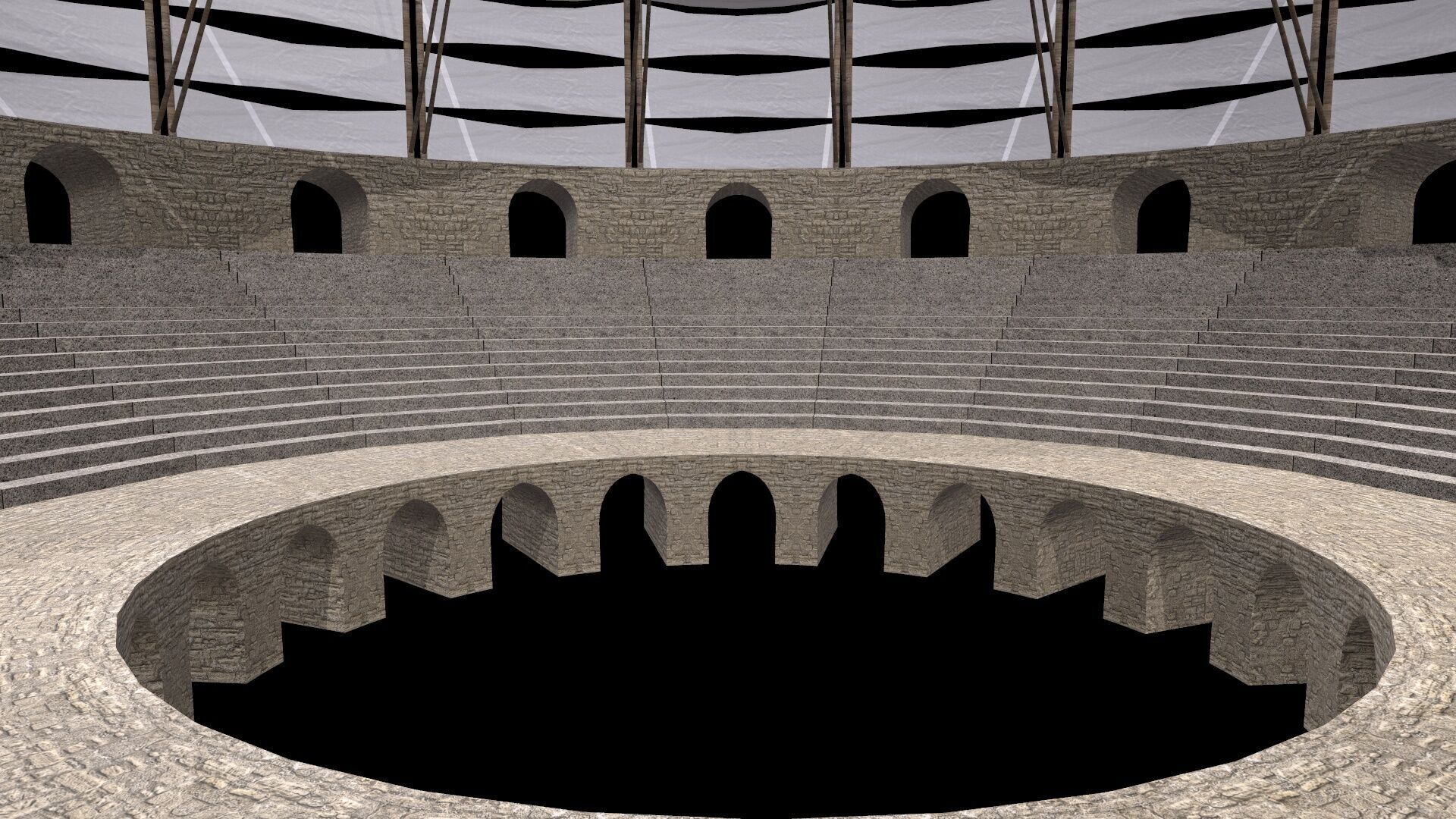 Arena Gladiators Low-poly 3D model_8