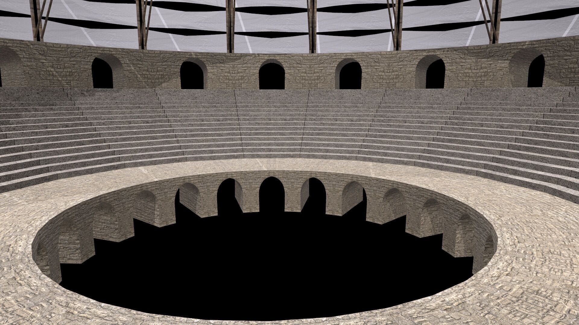Arena Gladiators Low-poly 3D model_7