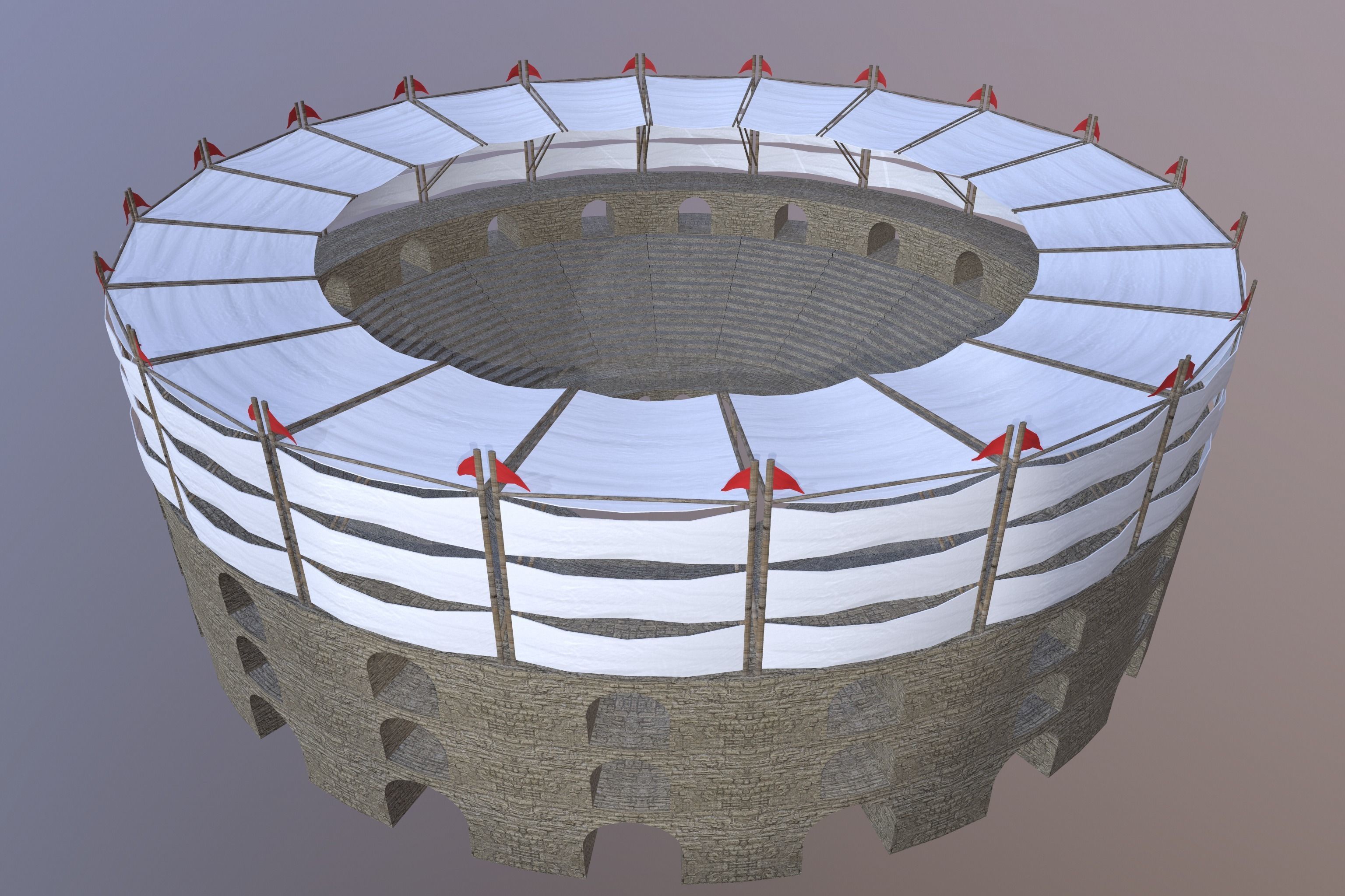 Arena Gladiators Low-poly 3D model_3