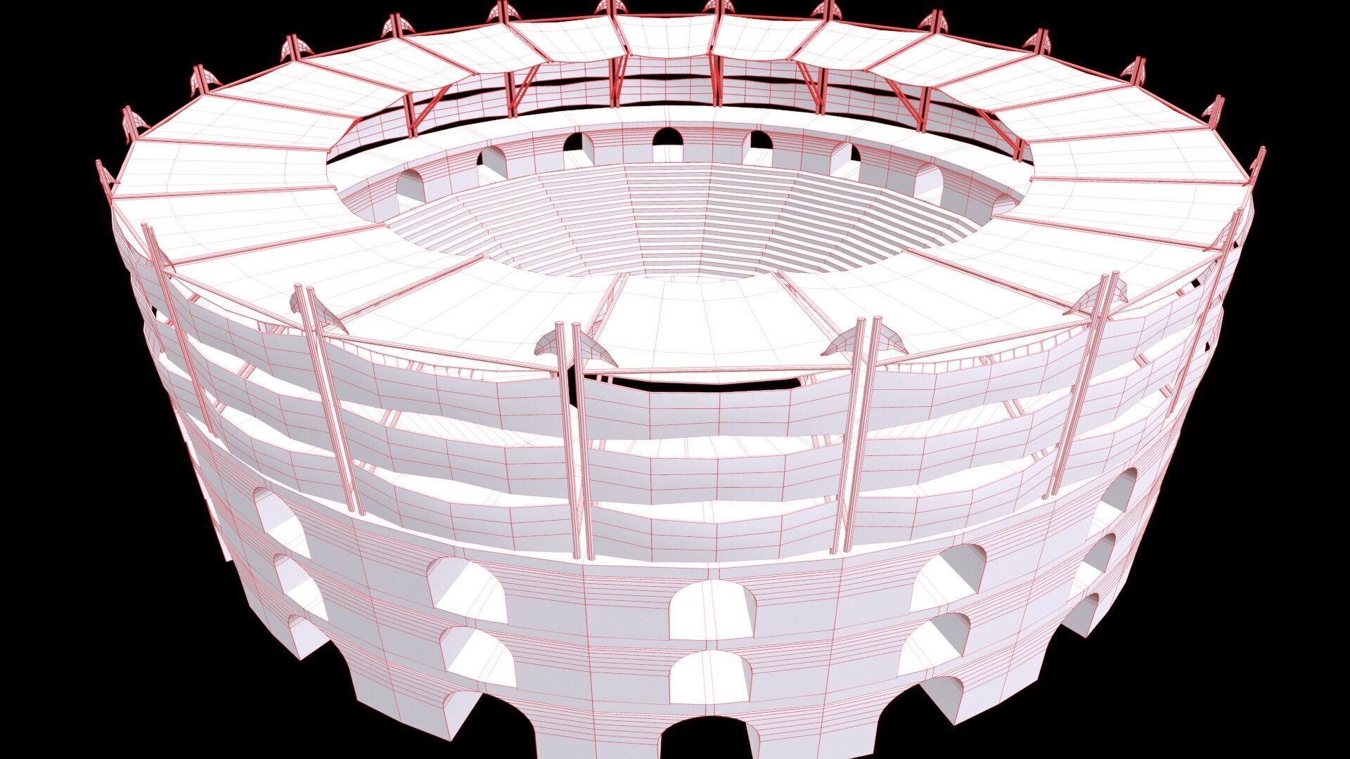 Arena Gladiators Low-poly 3D model_18