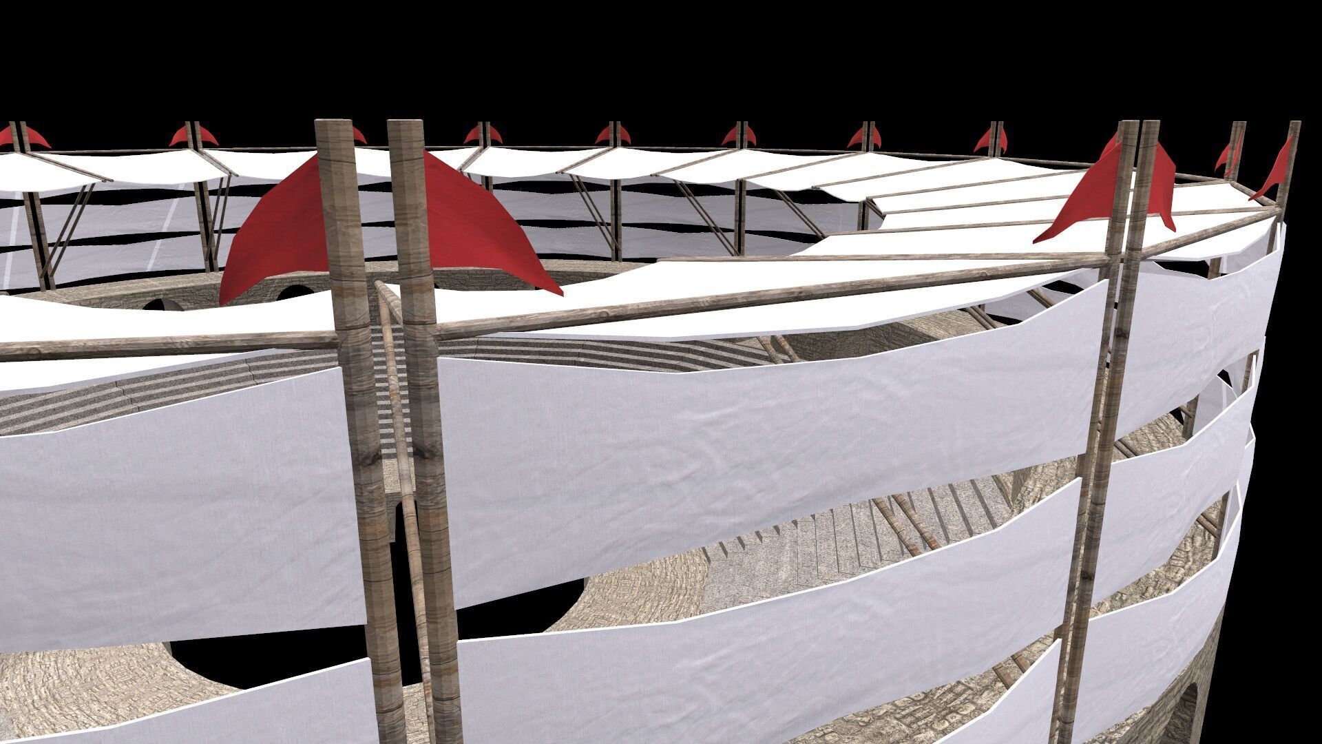 Arena Gladiators Low-poly 3D model_11