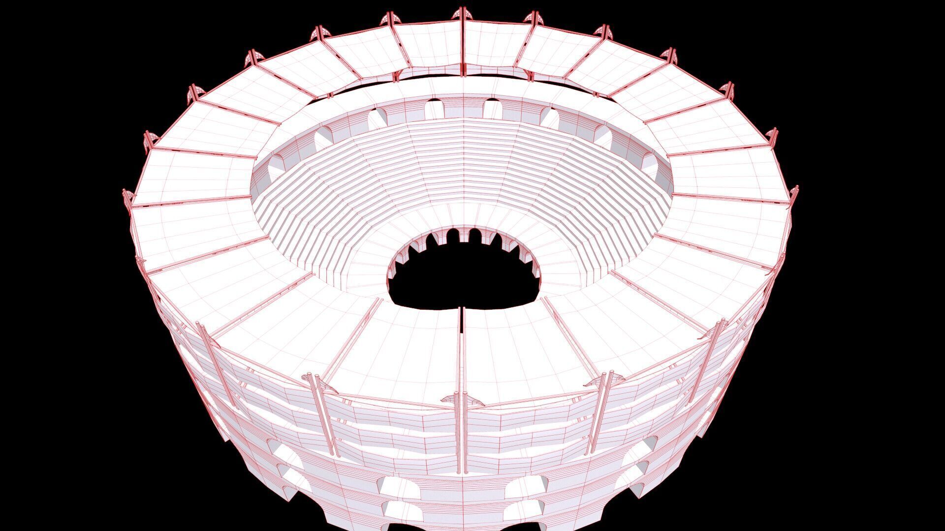 Arena Gladiators Low-poly 3D model_14