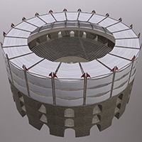 Arena Gladiators Low-poly 3D model_2