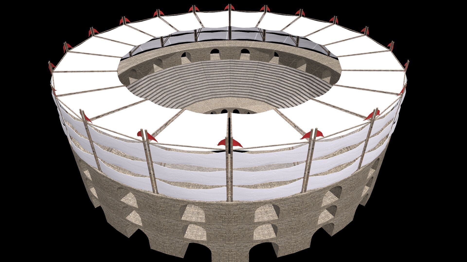 Arena Gladiators Low-poly 3D model_4