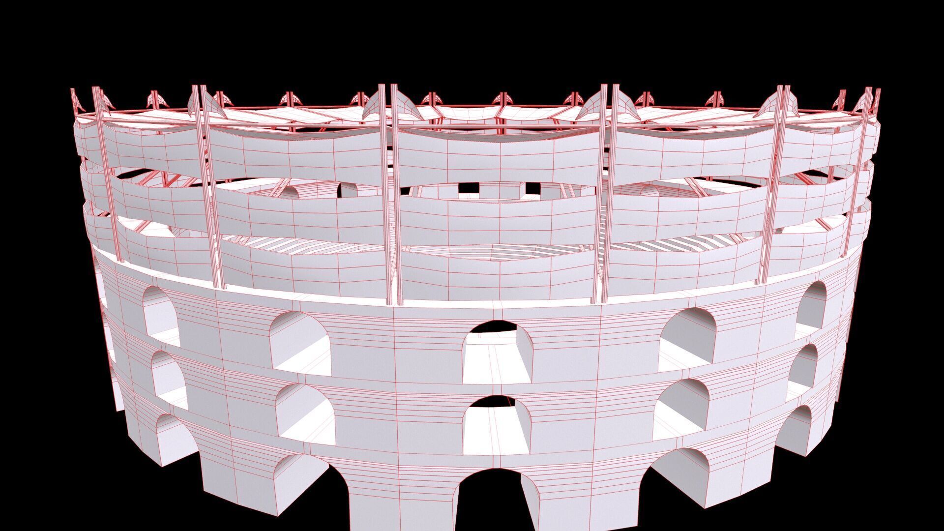 Arena Gladiators Low-poly 3D model_15