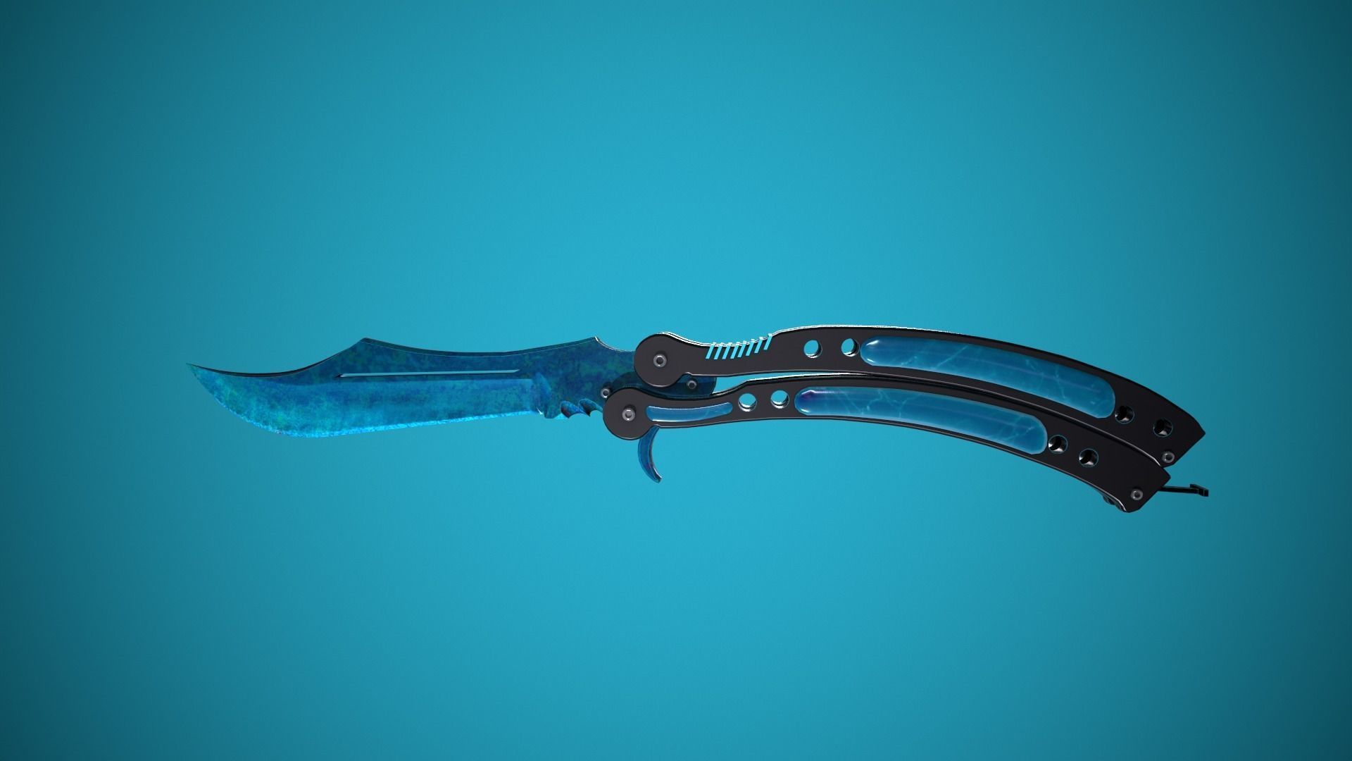 Butterfly Knife - 9 in 1  Low-poly 3D model_6