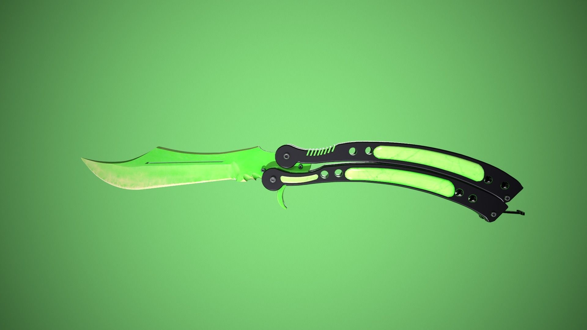 Butterfly Knife - 9 in 1  Low-poly 3D model_8
