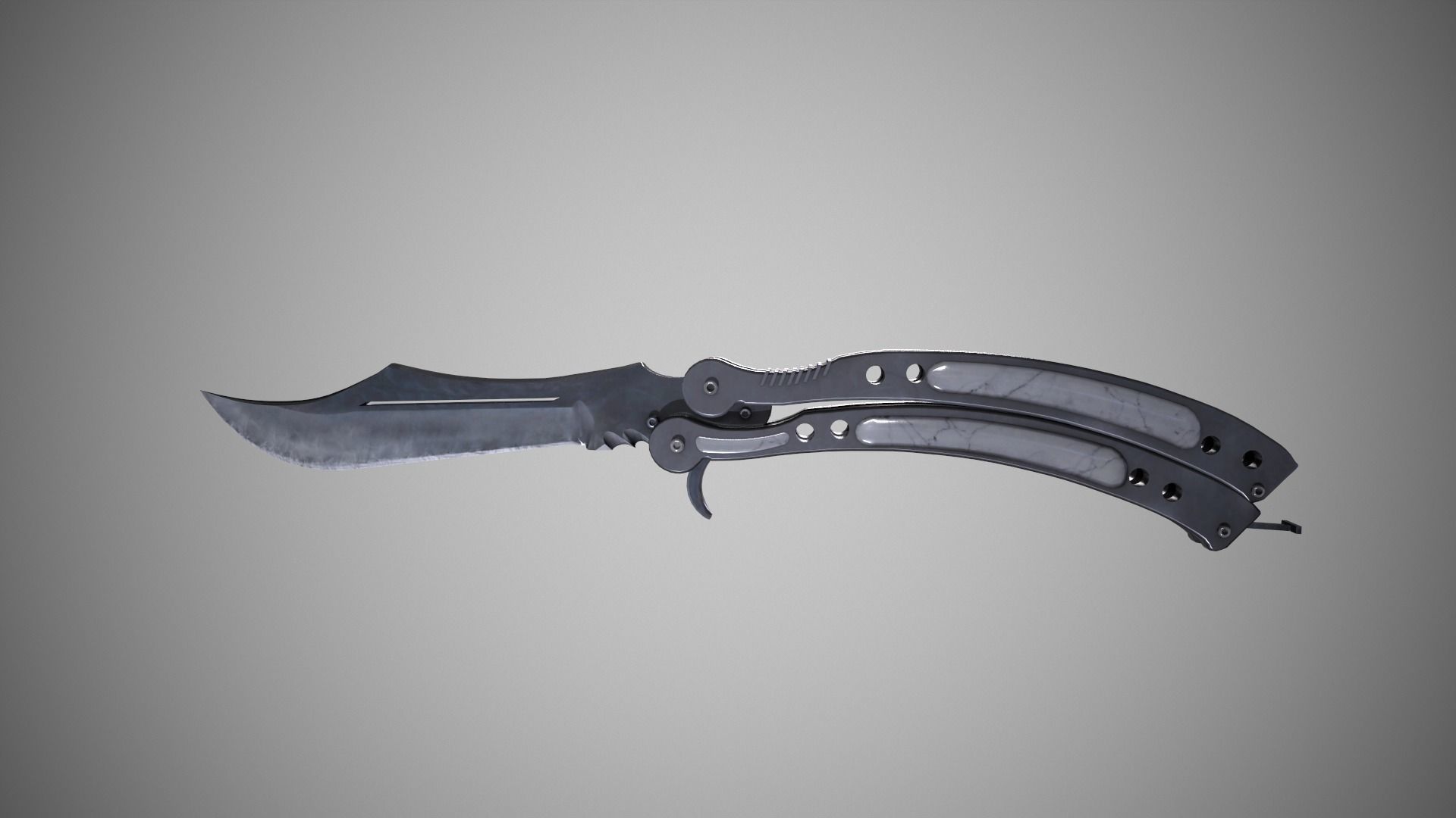 Butterfly Knife - 9 in 1  Low-poly 3D model_9