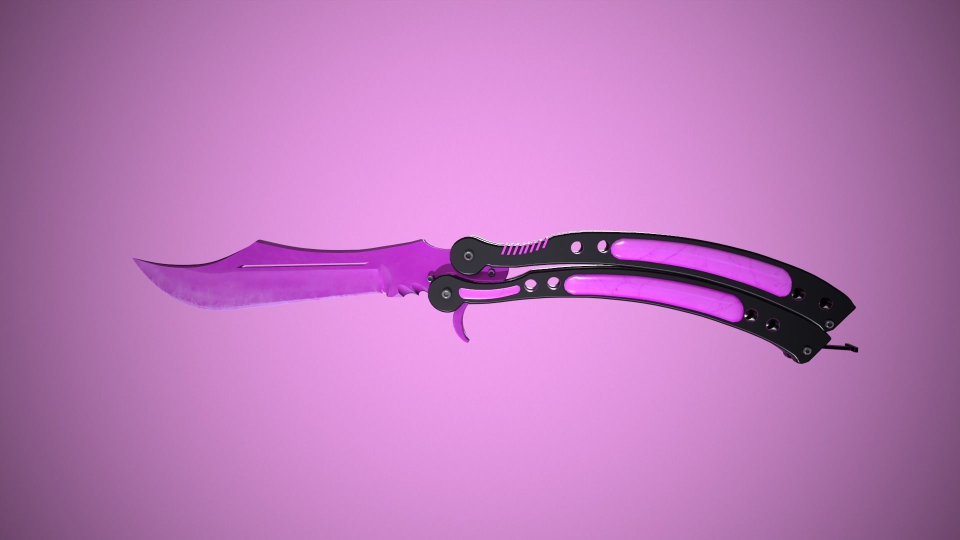 Butterfly Knife - 9 in 1  Low-poly 3D model_3