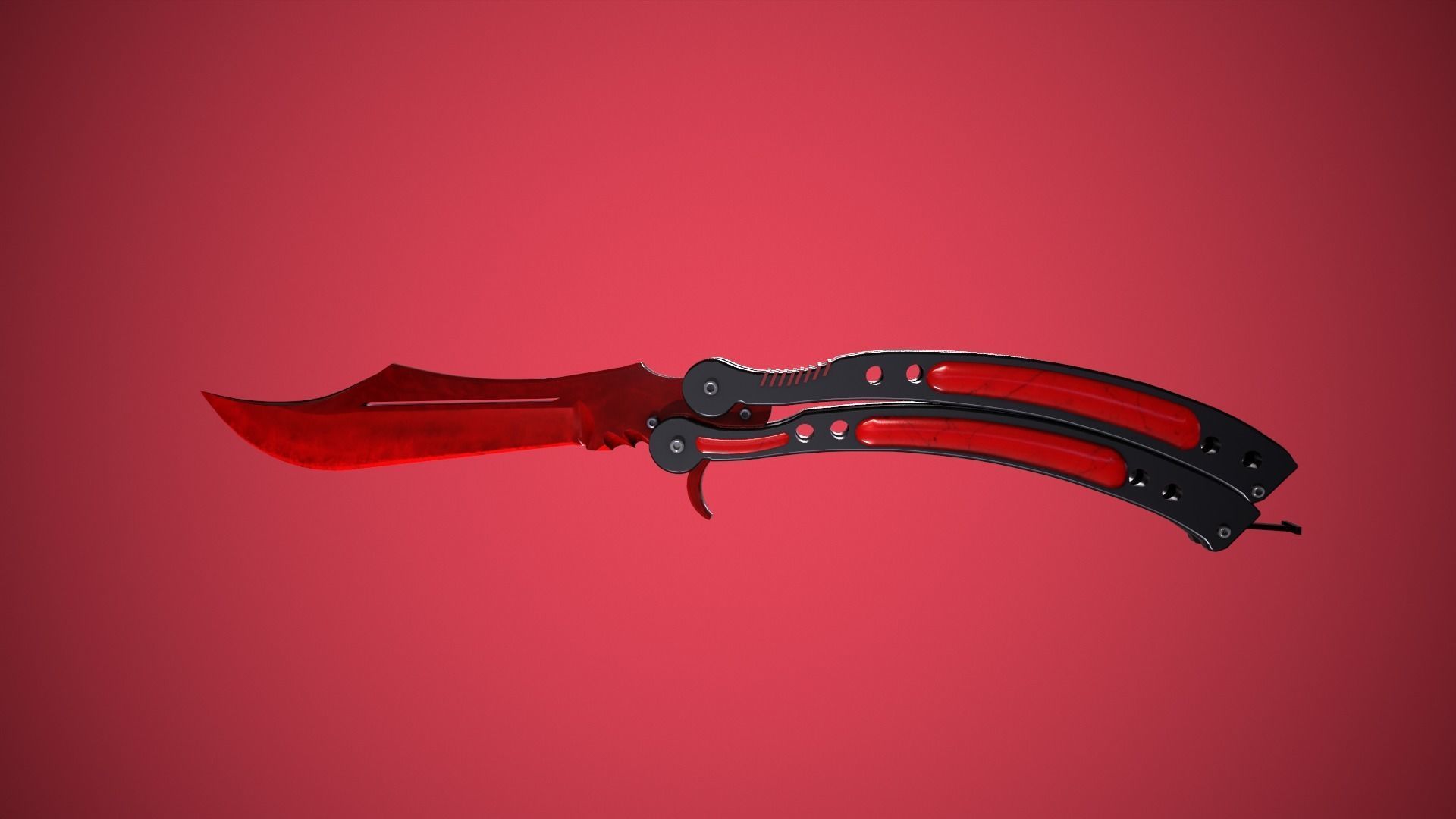 Butterfly Knife - 9 in 1  Low-poly 3D model_2