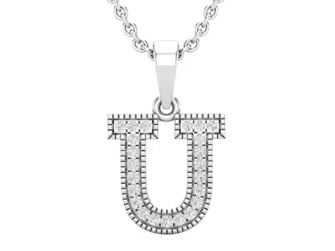 Alphabet - U Diamond pendant