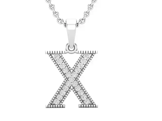 Alphabet - X Diamond pendant 