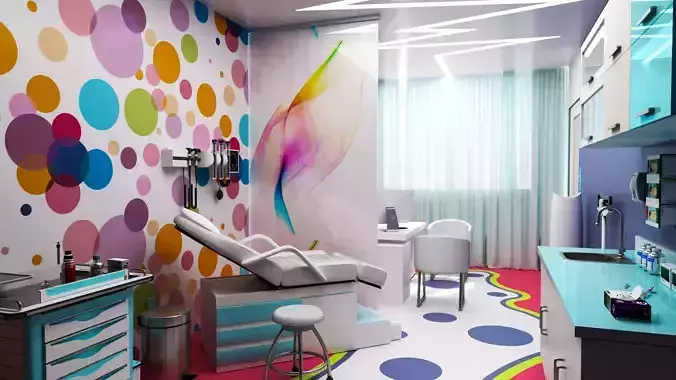 MEDICAL SPACES-DOCTOR OFFICE-PEDIATRIC CLINIC 3D model