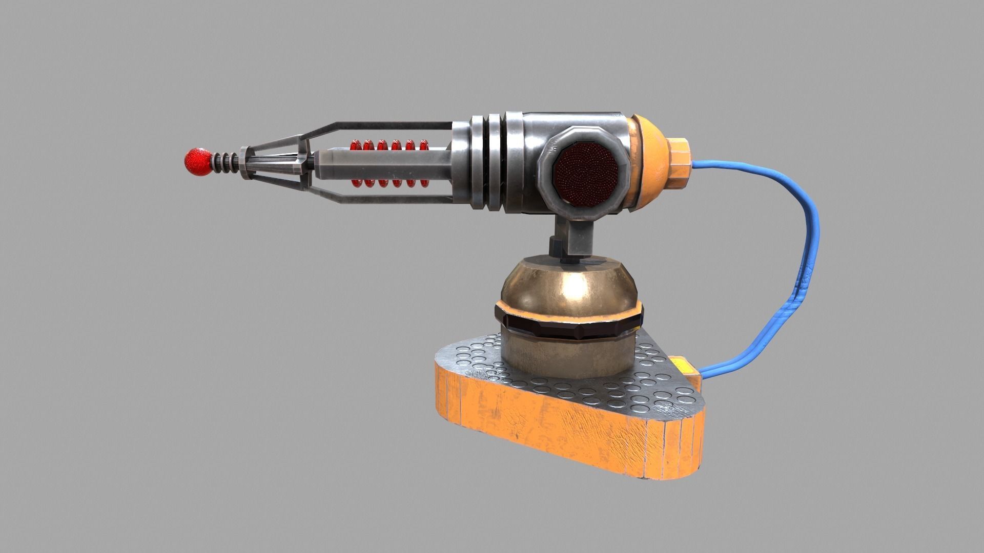 Laser Turret Low-poly 3D model_5