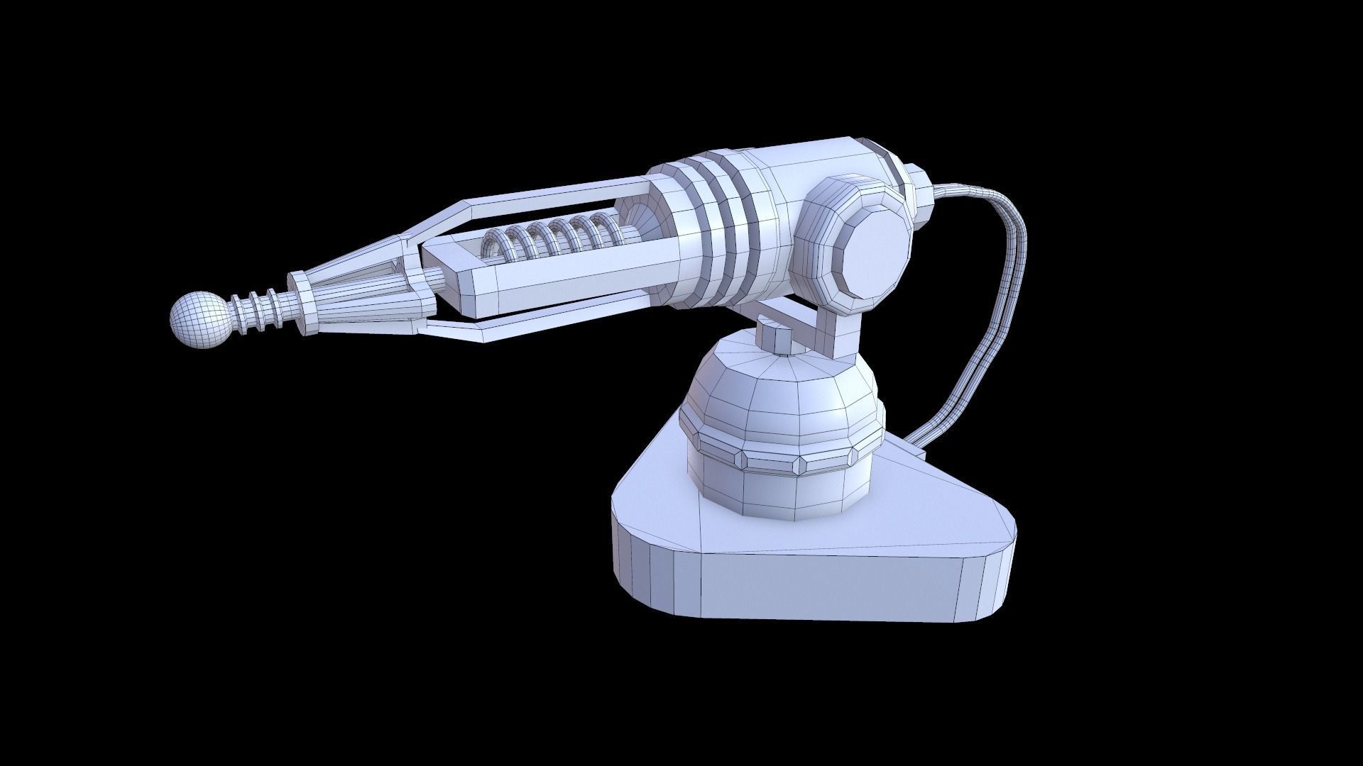 Laser Turret Low-poly 3D model_8