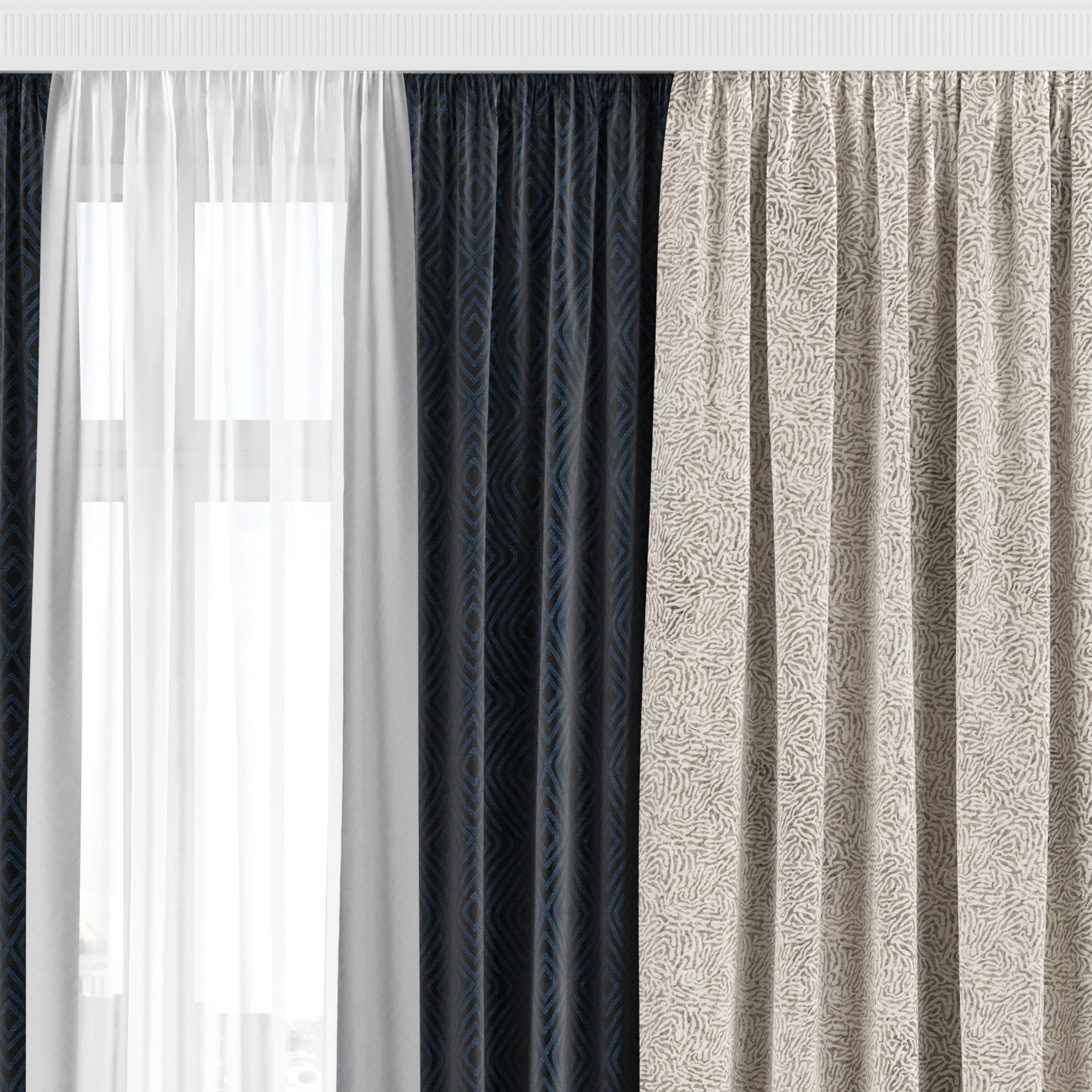 Curtain Set 176C 3D model_1