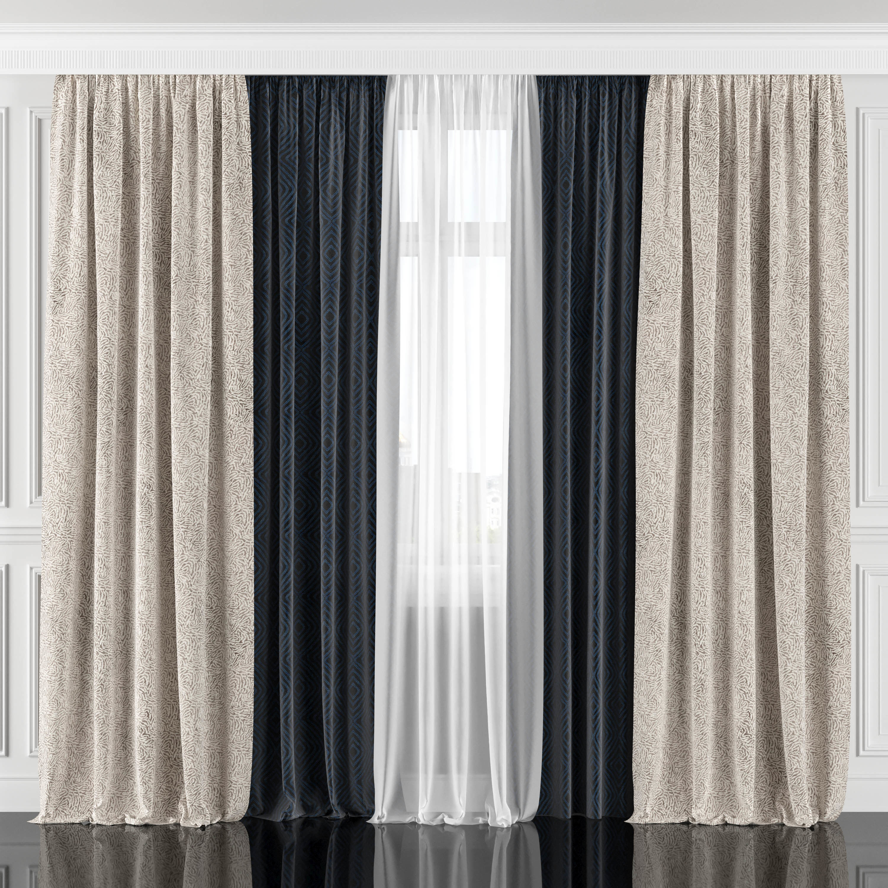 Curtain Set 176C 3D model_4