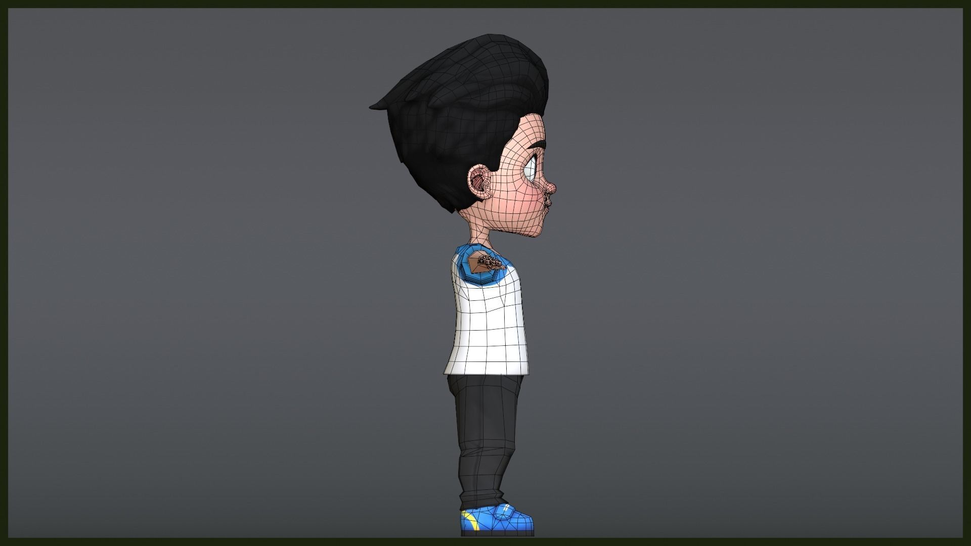 Leo Kid Cartoon Character Low Poly Low-poly 3D model_25