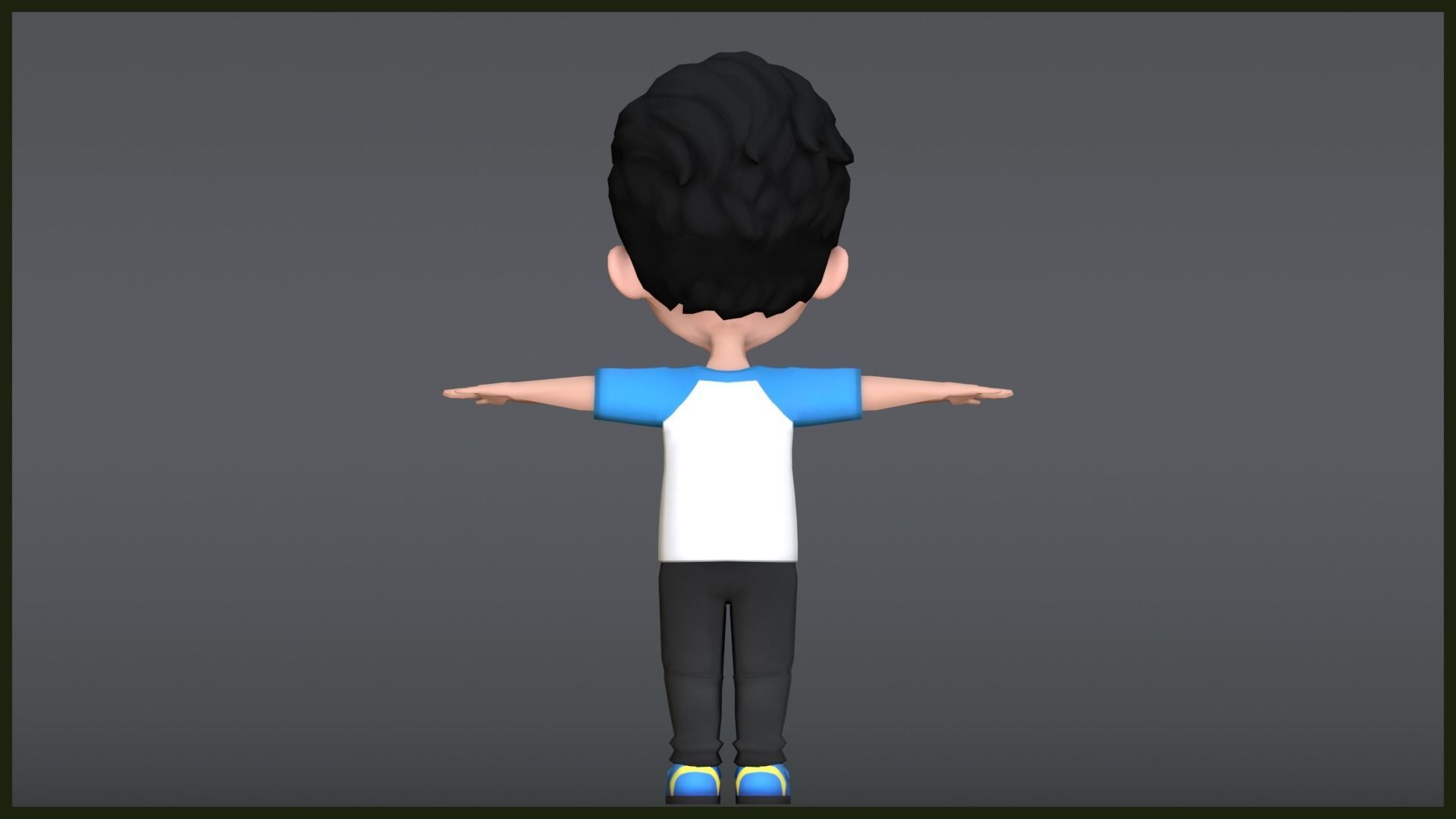Leo Kid Cartoon Character Low Poly Low-poly 3D model_18