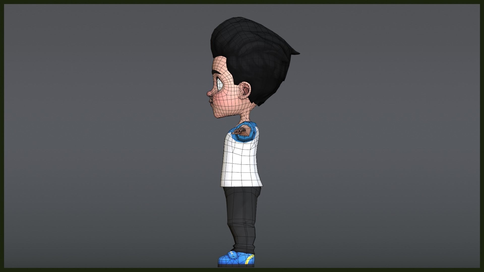 Leo Kid Cartoon Character Low Poly Low-poly 3D model_27