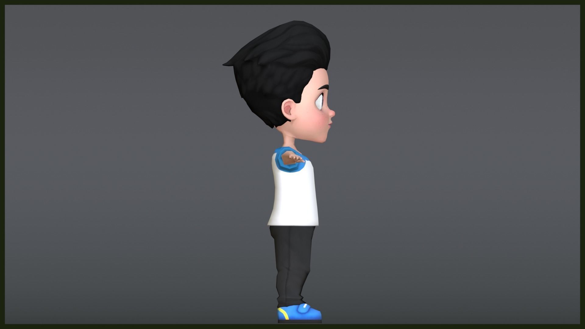 Leo Kid Cartoon Character Low Poly Low-poly 3D model_17