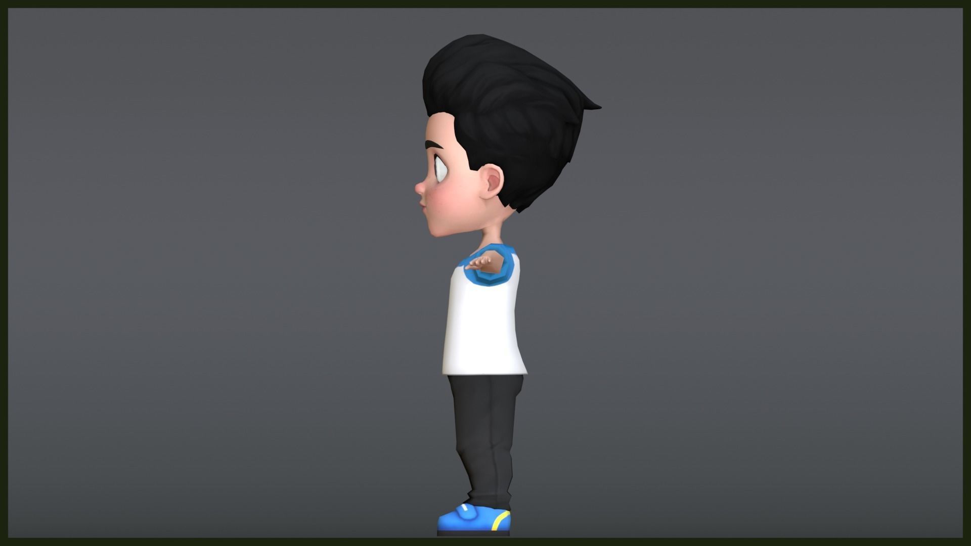 Leo Kid Cartoon Character Low Poly Low-poly 3D model_19