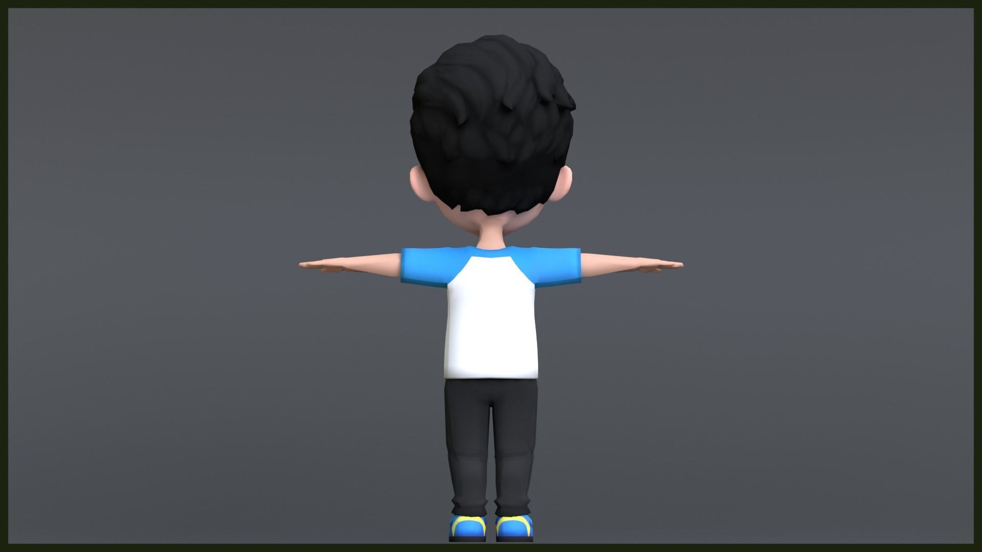 Leo Kid Cartoon Character Low Poly Low-poly 3D model_10