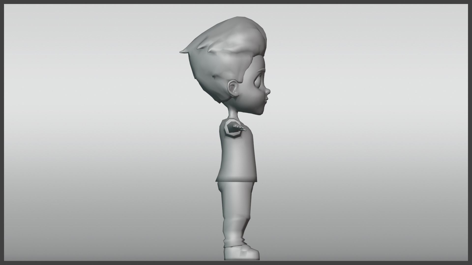 Leo Kid Cartoon Character Low Poly Low-poly 3D model_13