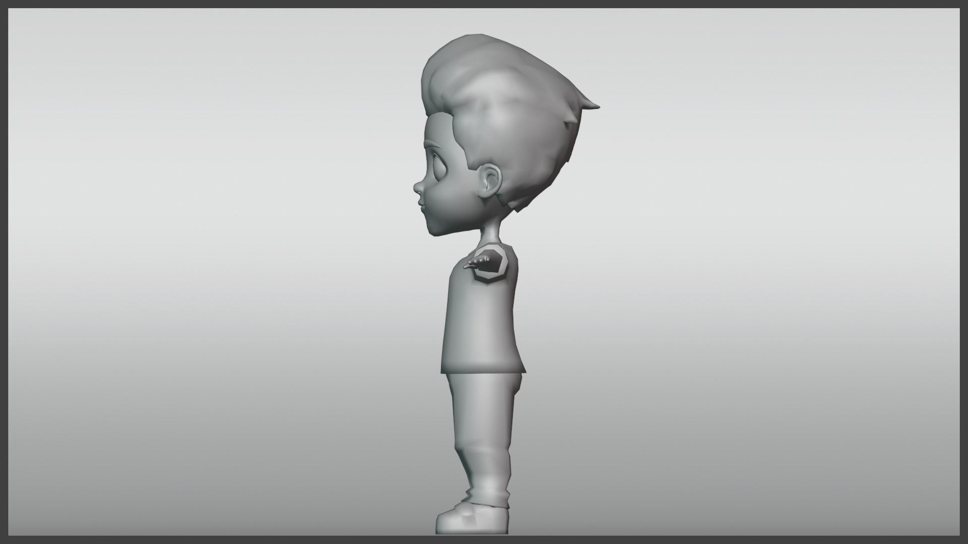 Leo Kid Cartoon Character Low Poly Low-poly 3D model_15