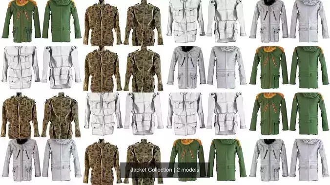 Jacket Collection parka with orange trim