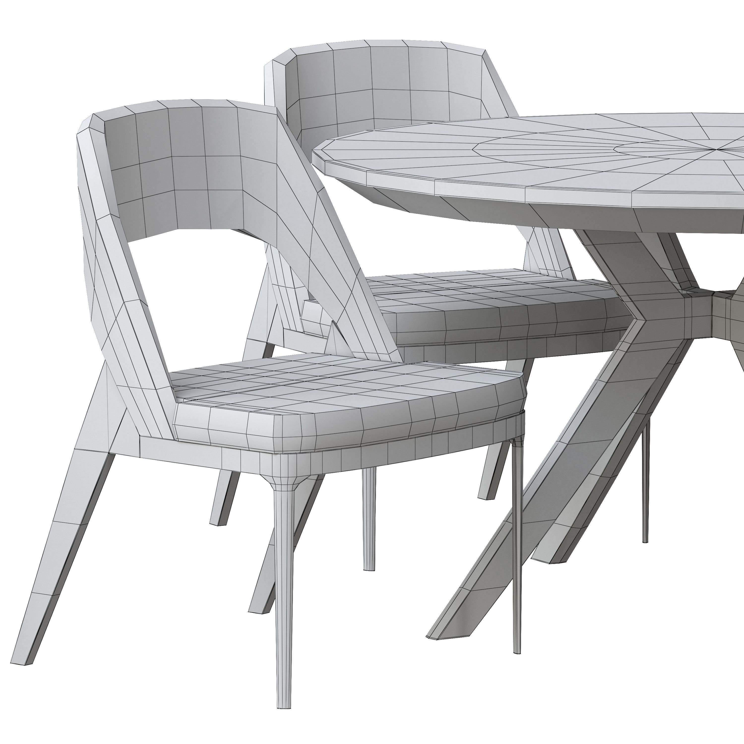 Clamp Chair Clark Table 3D model_3