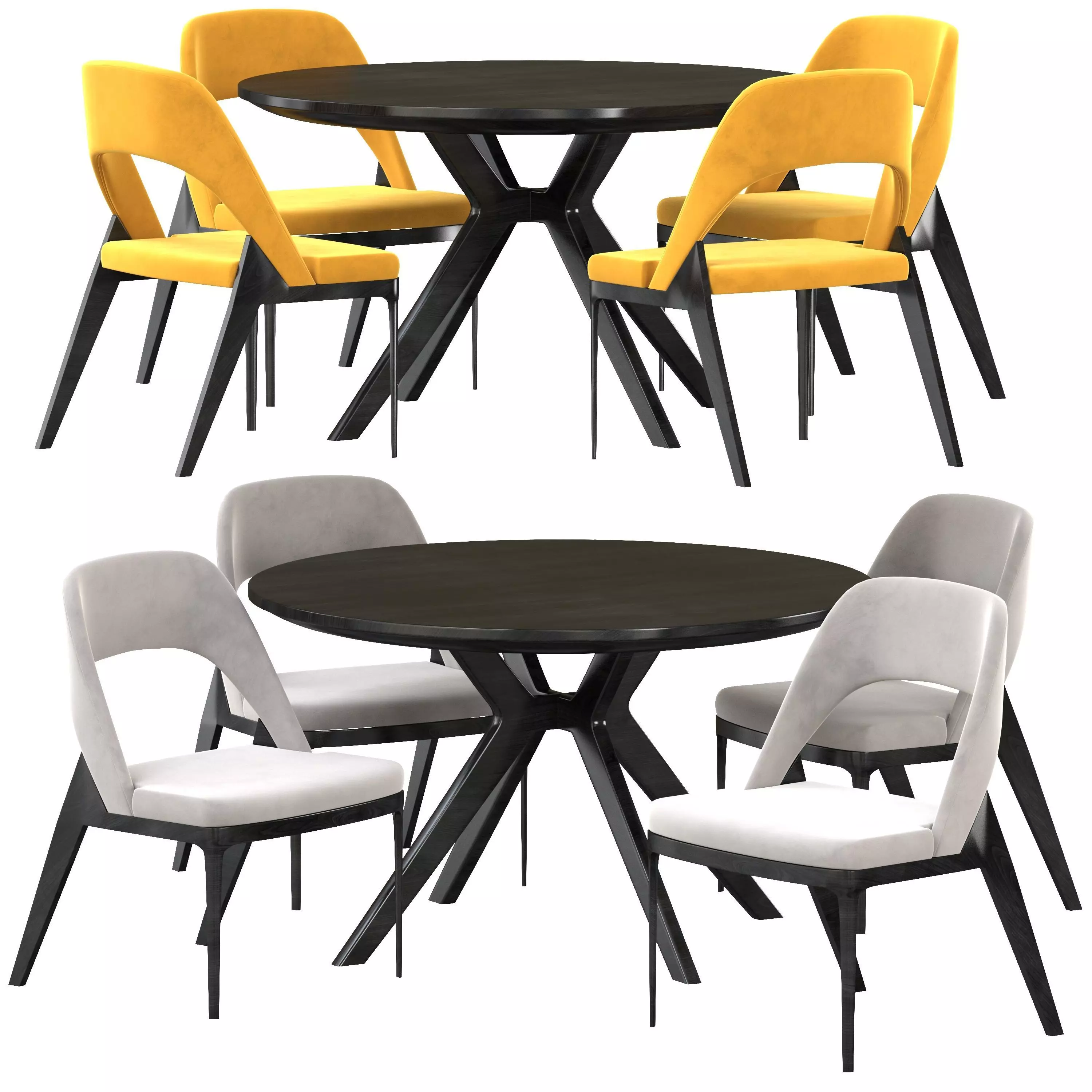 Clamp Chair Clark Table 3D model_0