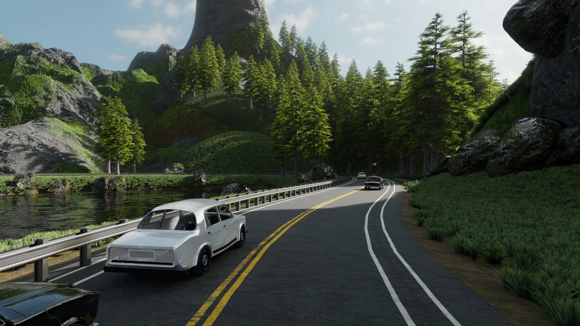 Highway Scene 3D model_2