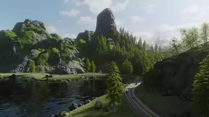 Highway Scene 3D model