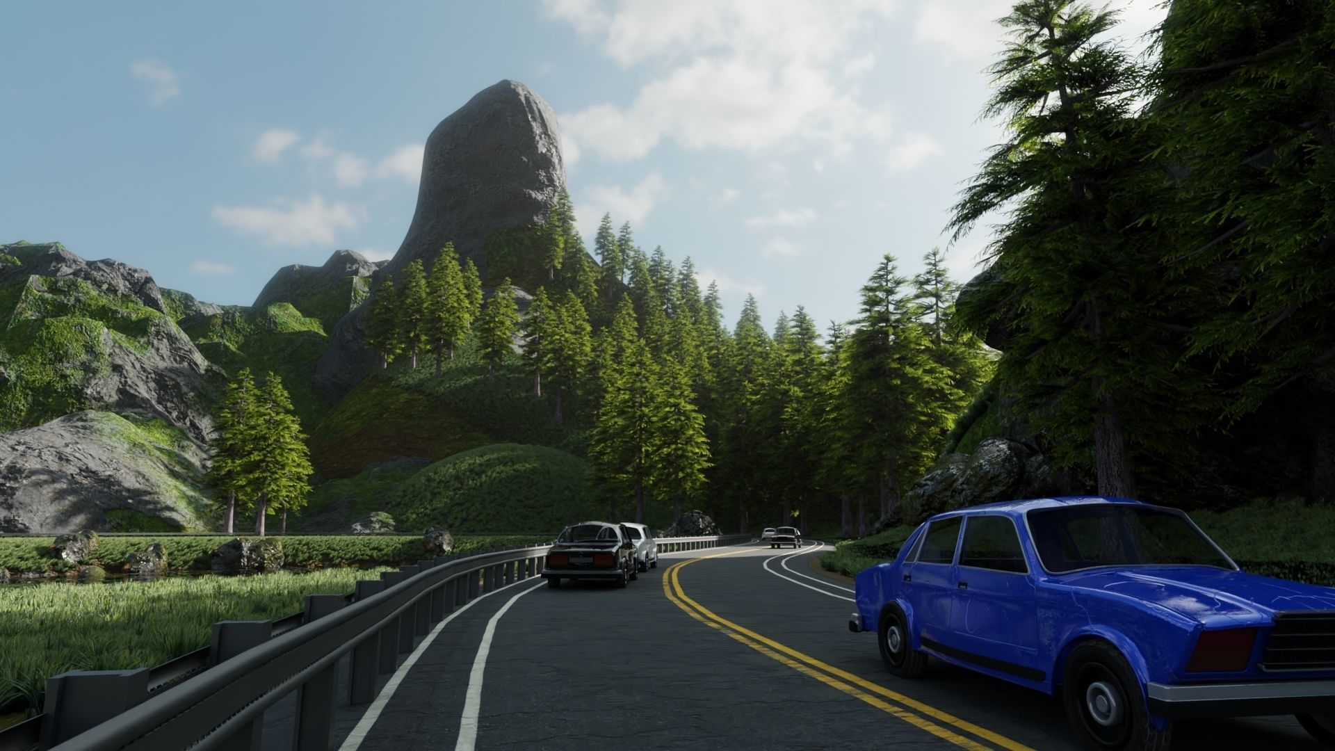 Highway Scene 3D model_1