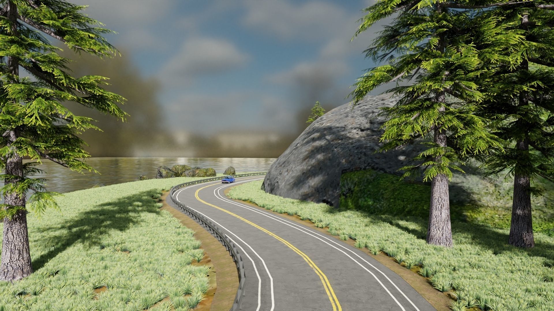 Highway Scene 3D model_6