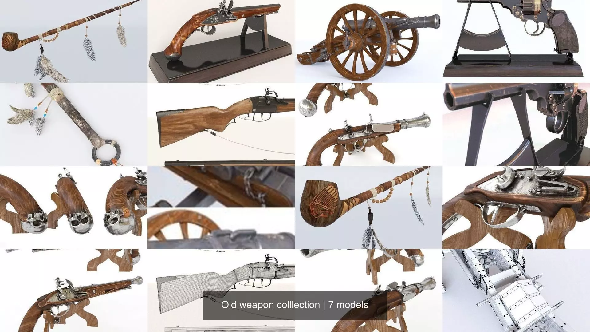 Old weapon colllection 3D Model Collection_0