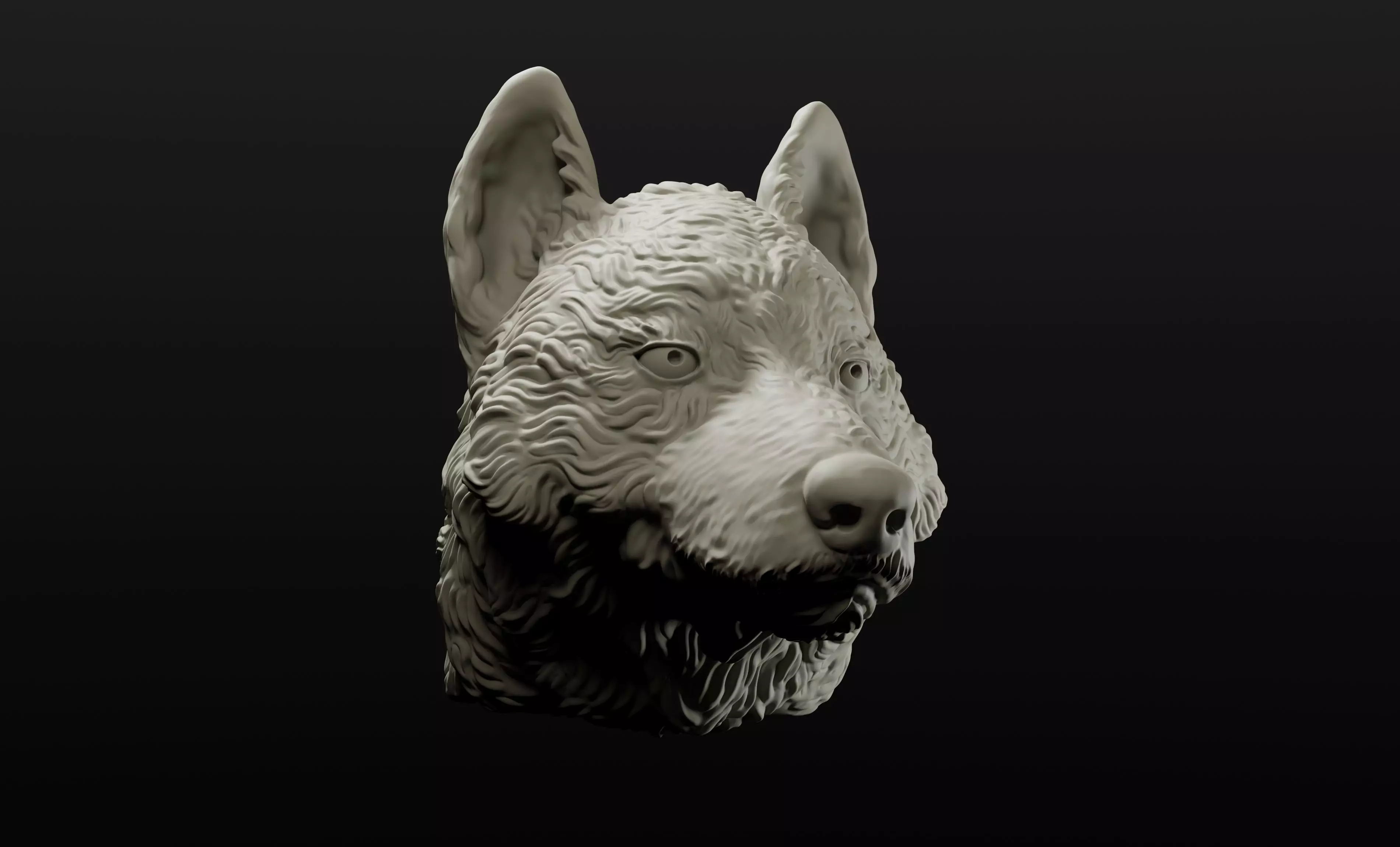 Wolf head wall hanger intended for 3D printing 3D print model