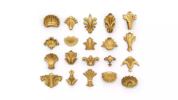 Vertical Leaves Collection 3D 02