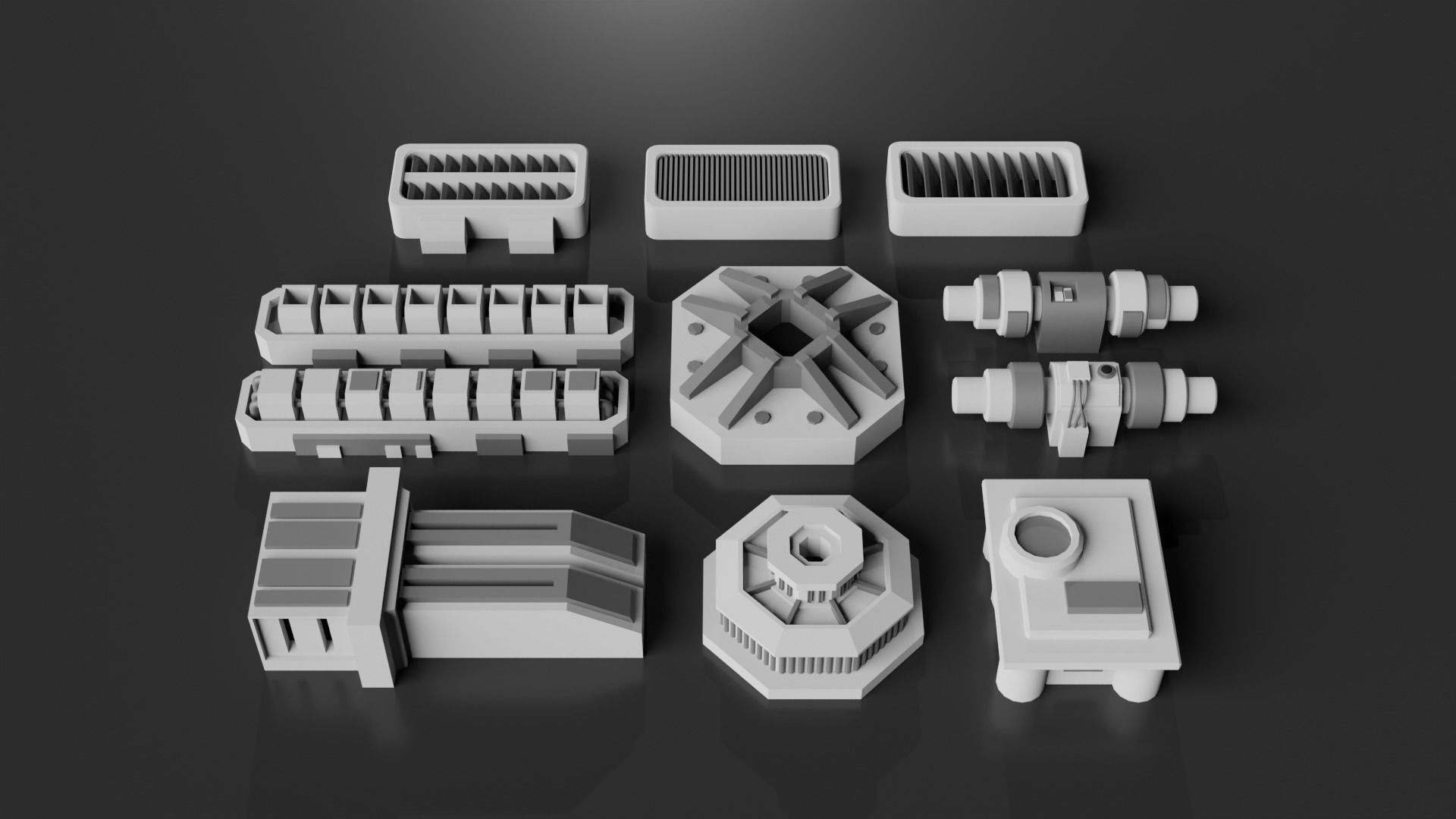 Low-Poly Greebles Pack Low-poly 3D model_6