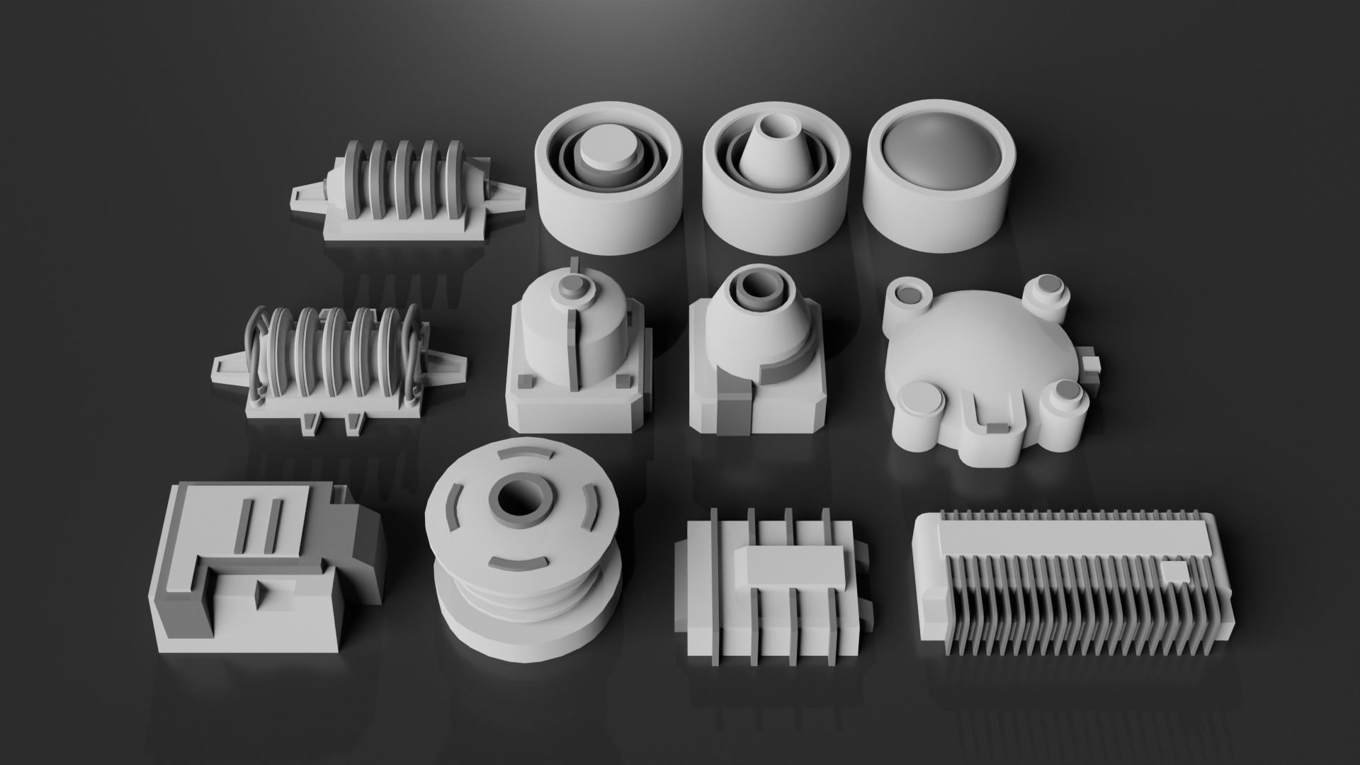 Low-Poly Greebles Pack Low-poly 3D model_5