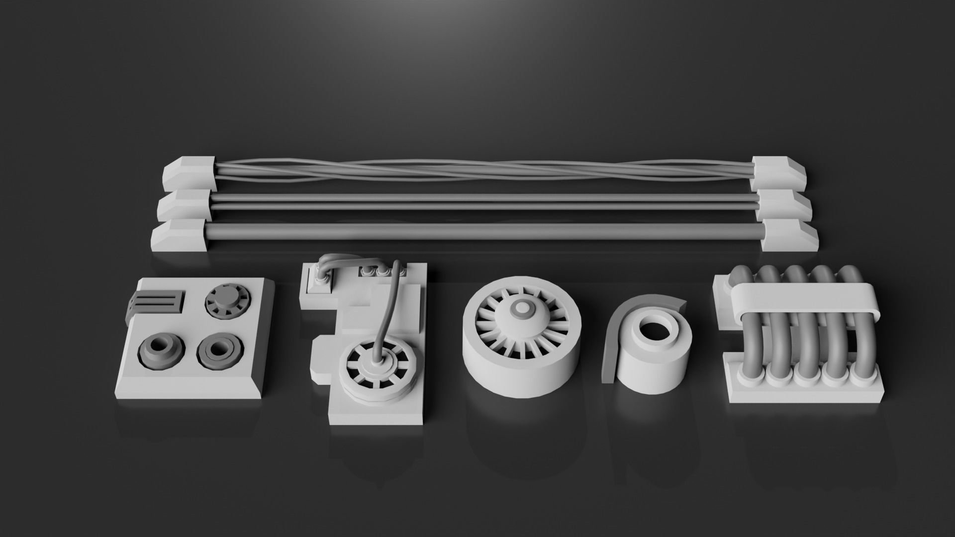 Low-Poly Greebles Pack Low-poly 3D model_3