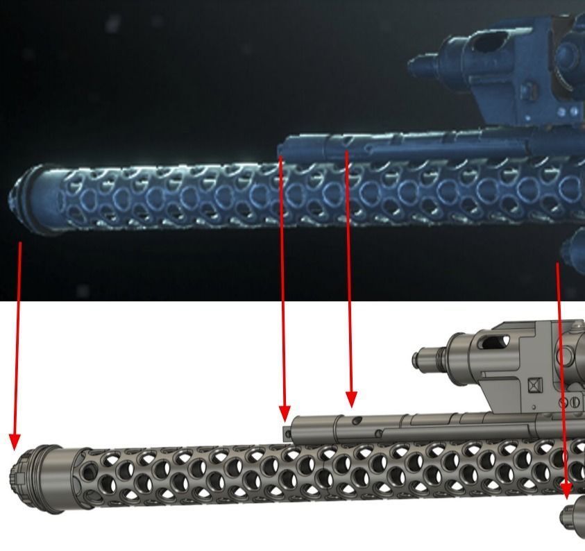Star Wars Battlefront II DLT20A Blaster Rifle 3D model 3D printable